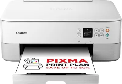 Produktbild von Canon PIXMA TS5351i 3-in-1 WLAN-Farb-Multifunktionssystem, Weiß, Tintenstrahl, Farbdruck, 4800 x 1200 DPI, A4, Direktdruck, Weiß