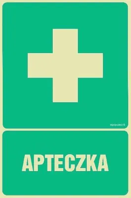 Obrázek produktu pro Lékárnička - plaketa 100x150 nouzový nápis světelná deska + samolepky