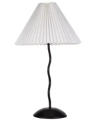 Obrázek produktu pro BELIANI Stolní lampa černá kovová základna skládané bílé stínítko světlo na noční stolek