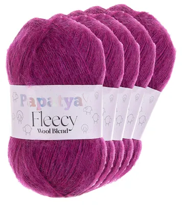 Produktbild von 5 x 100g Papatya Fleecy Kuschelgarn 20% Wolle  Häkelgarn Strickgarn