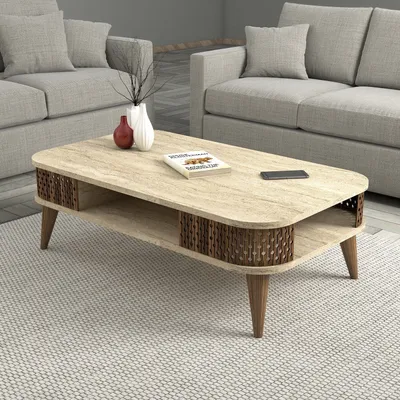 Produktbild von Skye Decor, Eylul - Travertine, Couchtische, Travertin, 105 x 35 x 60 cm