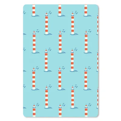 Produktbild von MuchoWow® Mauspad Mousepad Leuchtturm - Blau - Strand - Muster 18x27 cm - Mousepads - Maus Mat - Pad - Mausunterlage