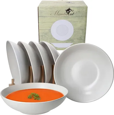 Produktbild von Suppenteller-Set in Matt-Weiß für 6 Personen aus Steingut