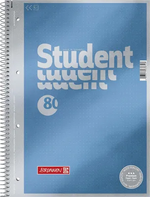 Immagine prodotto di 5X BRUNNEN 1067147 Collegeblock Premium Student, A4, 80 fogli, punteggiato, blu