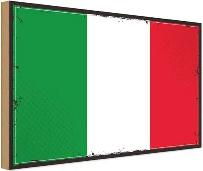 Produktbild von vianmo Holzschild 20x30 cm Italiens Italy Flagge Fahne Wappen