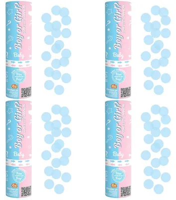 Produktbild von 4 Konfettikanone Babyshower hellblau Junge