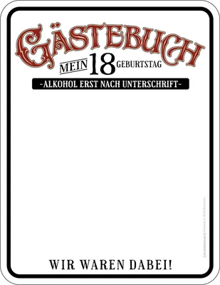 Produktbild von 18 Jahre - Gästebuch - hochwertig bedrucktes Blechschild - Größe 17x22 cm