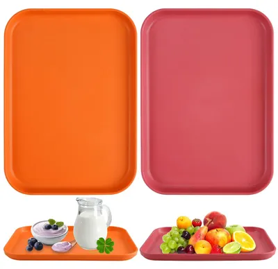 Productafbeelding van Serveertray - Set van 2 stuks - Kunststof - 24 x 17 x 2 cm