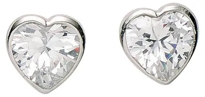 Produktbild von Miamar 01.1163 Damen Ohrstecker Herz Silber Zirkonia weiß
