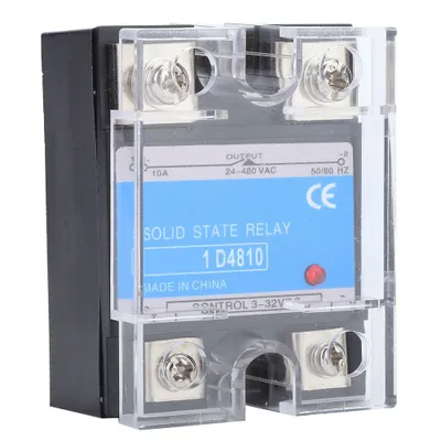 Obrázek produktu pro Polovodičové relé, vstup 3-32 VDC, zátěž 24-480 VAC, DC AC SSR, elektrické přístroje (BERM-1D 4810)