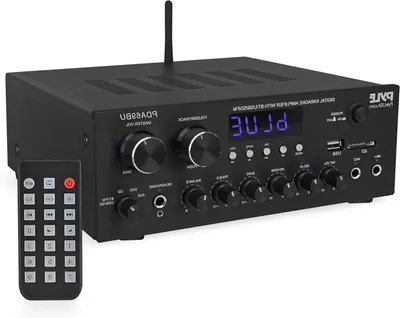 Productafbeelding van Audio Versterker - Stereo Receiver - Muziek Streamen - 300 Watt Vermogen - Dual Channel - Zwart