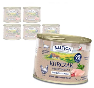 Zdjęcie produktu dla Baltica Smaki Regionów Kurczak 6x185g Bezzbożowa Mokra Karma Dla Kotów Sterylizowanych