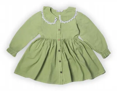 Produktbild von Kleid für Mädchen aus Baumwolle  -  Größe  104,  Alter 4 Jahre, Hellgrün