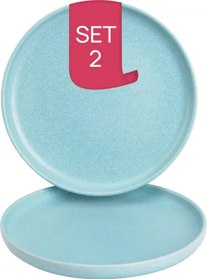Produktbild von James Cooke Bliss, Teller flach, Ø 22 cm, 2 Stück, hellblau Steinzeug