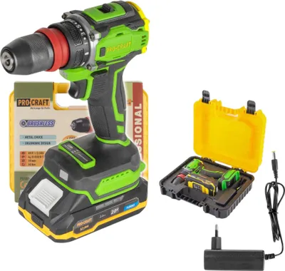 Produktbild von Procraft PA18PRO DFR-1B-C Akku Bohrschrauber 20 V 30 Nm Brushless + 1x Akku 2,0 Ah + Ladegerät + Koffer
