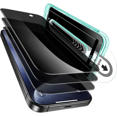 Produktbild von Displayschutzfolie für iPhone 15 Pro, 3 Stück, gehärtetes Glas, Sichtschutz, kratzfest, HD
