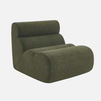 Immagine prodotto di Poltrona bouclé testurizzata, Verde kaki