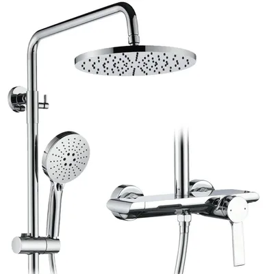 Immagine prodotto di Sistema doccia da 260 mm, soffione a pioggia, 4 modalità, cromo, set completo