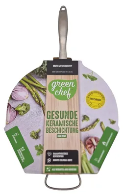 Produktbild von GreenChef Servierpfanne Ø 28 cm mit Glasdeckel diamantverstärkte Keramikbeschichtung