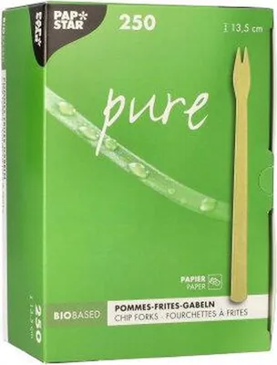 Immagine prodotto di 4000 Forchette per patatine fritte Papstar, carta pura 13,5 cm marrone 89019