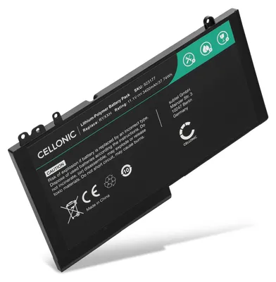 Image de CELLONIC 1x Batterie pour Ordinateur portable Compatible avec Dell Latitude E5550, Latitude 5450, Latitude E5450, 0GJKNX - (3400mAh, 11.1V)