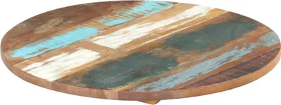 Produktbild von The Living Store Tischplatte Rund 50 cm 25-27 mm Altholz Massiv