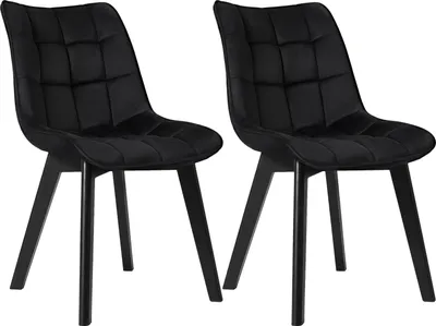 Produktbild von EUGAD 2er Set Esszimmerstühle mit Rückenlehne, Schwarz