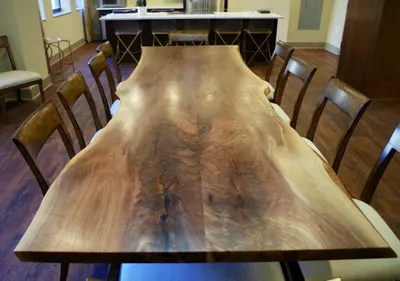Image de Table en bois Table de salle à manger en bois véritable Designer Tables massives Table de cuisine 1m² Prix