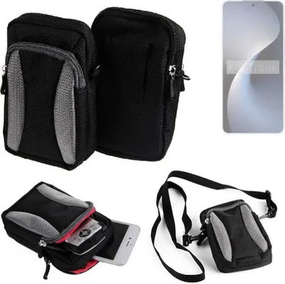 Produktbild von K-S-Trade Holster Schutz Hülle kompatibel mit Meizu 21 Note Handy Hülle Gürteltasche Umhängetasche mit Zusatzfach schwarz