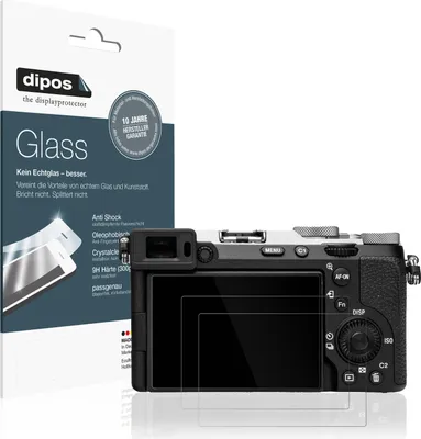 Produktbild von 2x Schutzfolie für Sony Alpha 7C II (ILCE-7CM2) - Anti-Shock 9H Folie dipos Glass Kunststoffglas