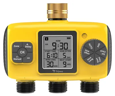 Bewässerungstimer 3 Ausgänge, LCD, Regenverzögerung, IP65