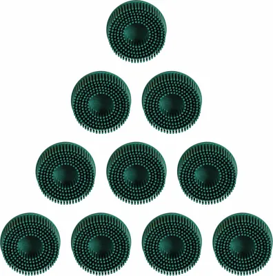 Produktbild von 3M Roloc Bristle Disc, Reinigungsbürste, Polieren, Schleifen, Rost, 50mm, 10 Stück - Verschiedene Körnungen Körnung:K. 50 - grün