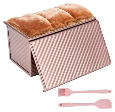Image de Omgoods - Moule à pain antiadhésif avec couvercle - Idéal pour les toasts, les pâtisseries, le pain et les gâteaux