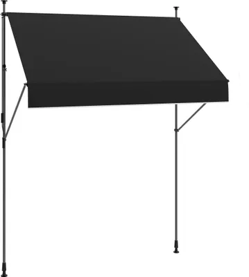 Image de Store - Extensible manuellement - Réglable en hauteur par manivelle - Hauteur 210-310 cm - Noir