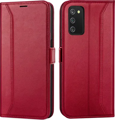 Zdjęcie produktu dla Etui na telefon komórkowy Samsung Galaxy A03s składane etui ochronne, czerwone