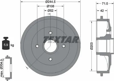 Zdjęcie produktu dla Bęben hamulcowy TEXTAR 94026600