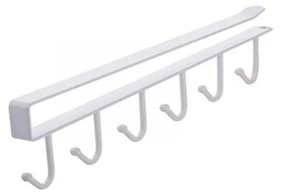 Produktbild von Haushalts-Küchenbecherhalter ohne Löcher, Ablage, Wasserbecherhalter, Schrankhängeregal, Hängehaken, Organisationsorganisator, weiß, Standardmodelle