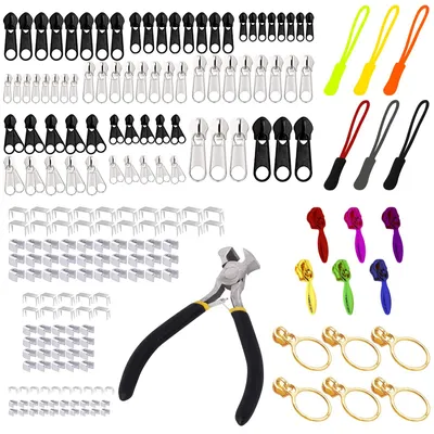 Rits Reparatur-Set, 201-teilig, verschiedene Größen, mit Zange
