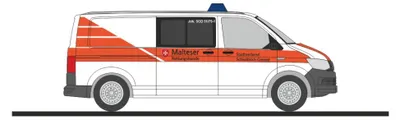 Produktbild von Rietze 53976 - 1/87 Volkswagen T6 Rettungshunde Malteser Schwäbisch Gmünd - Neu