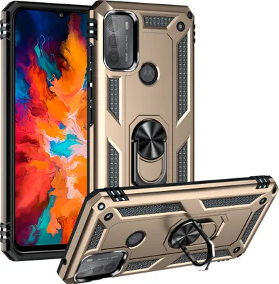 Produktbild von Moto G50 4G Hülle, Dual Layer Militäre Fallschutz Schutzhülle mit Ringhalterung Ständer für Motorola Moto G50 4G Gold