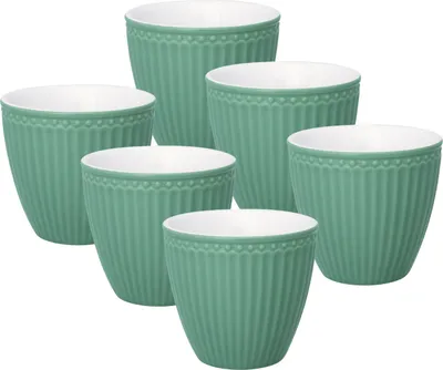 Produktbild von Greengate Alice Latte Cup dusty green 0,25 l Set6