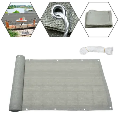 Produktbild von 75x600cm Balkon Sichtschutz Balkonbespannung Balkonverkleidung Grau Balkonsichtschutz Windschutz UV-Schutz aus HDPE