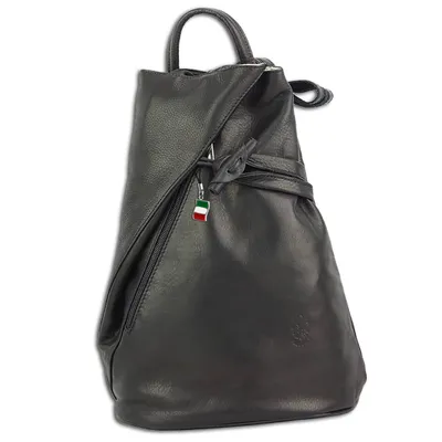 Produktbild von Florence 2in1 Damen Leder Rucksack schwarz 24x33x13 cm OTF605S