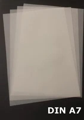 Produktbild von 50 Blatt DIN A7 Transparentpapier Zanders T2000 110g/m² exzellente Durchsicht, sehr gute Qualität, mögliche Verwendung: Einladungen, Visitenkarten, Einlegeblätter für Alben, Fotoalben, Fensterbilder, Bastelarbeiten und vieles mehr