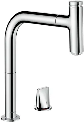Produktbild von hansgrohe 2-Loch Einhebel-Küchenmischer 200 SELECT METRIS DN 15, mit sBox, Ausziehauslauf chrom