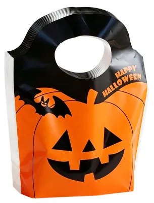 Productafbeelding van Halloween Goodie Zakjes - 50 Stuks Pompoen en Vleermuis Ontwerp