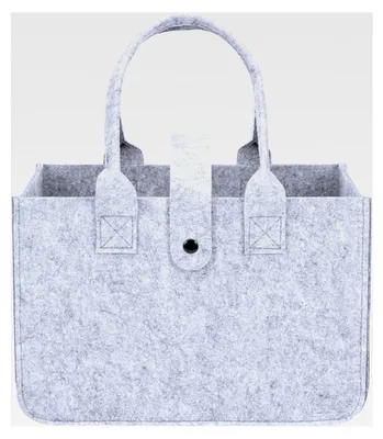 Produktbild von Faltbare Filztasche Einkaufskorb mit Henkel, 30x20x18cm, Grau