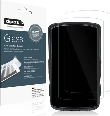 Produktbild von 2x Schutzfolie für Hammerhead Karoo 2 - Anti-Shock 9H Folie dipos Glass