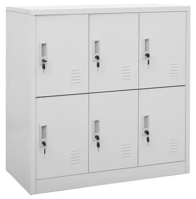 Immagine prodotto di Armadio contenitore con serratura, color grigio chiaro - Armadietto in acciaio per utensili - 90x45x92,5 cm