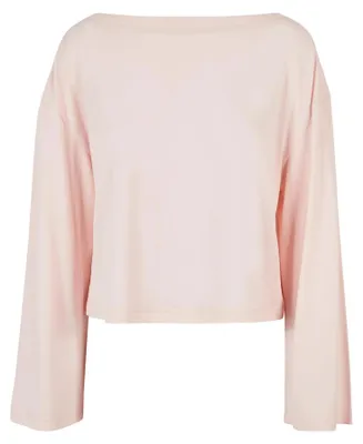 Image de Urban Classics - T-shirt à encolure bateau  pour femmes à manches longues TN795 (XS) (rose)